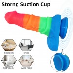 7.5" Rainbow Color Silicone Dildo
