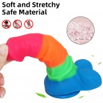 7.5" Rainbow Color Silicone Dildo