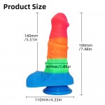 7.5" Rainbow Color Silicone Dildo