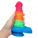 7.5" Rainbow Color Silicone Dildo