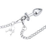Concept Metal Anal Plug and Detachable Handcuff Chain Set