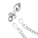 Concept Metal Anal Plug and Detachable Handcuff Chain Set