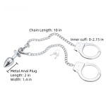 Concept Metal Anal Plug and Detachable Handcuff Chain Set