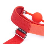 Concept Ballgag to Wrist and Ankle PU Leather Cuff, BDSM Behind Back Restraint Set