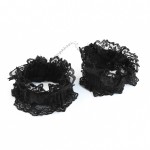 Concept Black Lace Elastic BDSM Wrist and Ankle Cuff Set