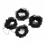 Concept Black Lace Elastic BDSM Wrist and Ankle Cuff Set