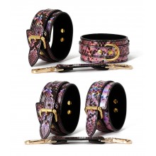 Concept Snake Pattern PU Leather BDSM Cuff Set