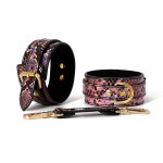 Concept Snake Pattern PU Leather BDSM Cuff Set