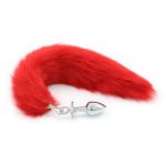 Silver Head Fox-Brush Tail Anal Plug