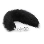 Silver Head Fox-Brush Tail Anal Plug