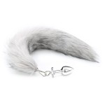 Silver Head Fox-Brush Tail Anal Plug