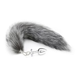 Silver Head Fox-Brush Tail Anal Plug