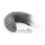 Silver Head Fox-Brush Tail Anal Plug