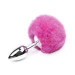 Bunny Tail Silver Head Anal Plug