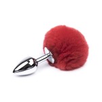Bunny Tail Silver Head Anal Plug