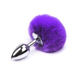 Bunny Tail Silver Head Anal Plug