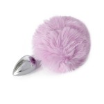 Bunny Tail Silver Head Anal Plug