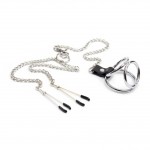 Dual Forbidden Desire Ring with Nipple Clamps 