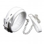 Crimson Surrender Comfort Leather Collar with Leash 