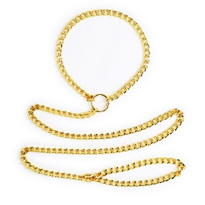 Regalia Chain Bondage Collar with Leash 
