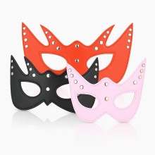 Studded Leather Cat-Eye Bondage Mask