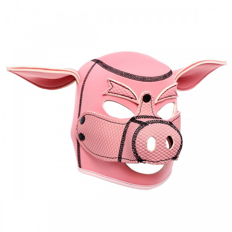 Fetish Pig Hood – Roleplay Mask with Detachable Snout