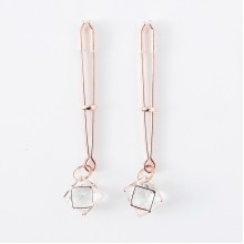 Crystal Charm Rose-Gold Nipple Clamps