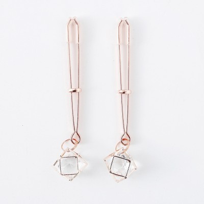 Crystal Charm Rose-Gold Nipple Clamps