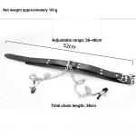 Chic Bondage Collar with Nipple Clamps
