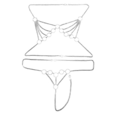 Silver Siren Restraint Harness Chain Bikini