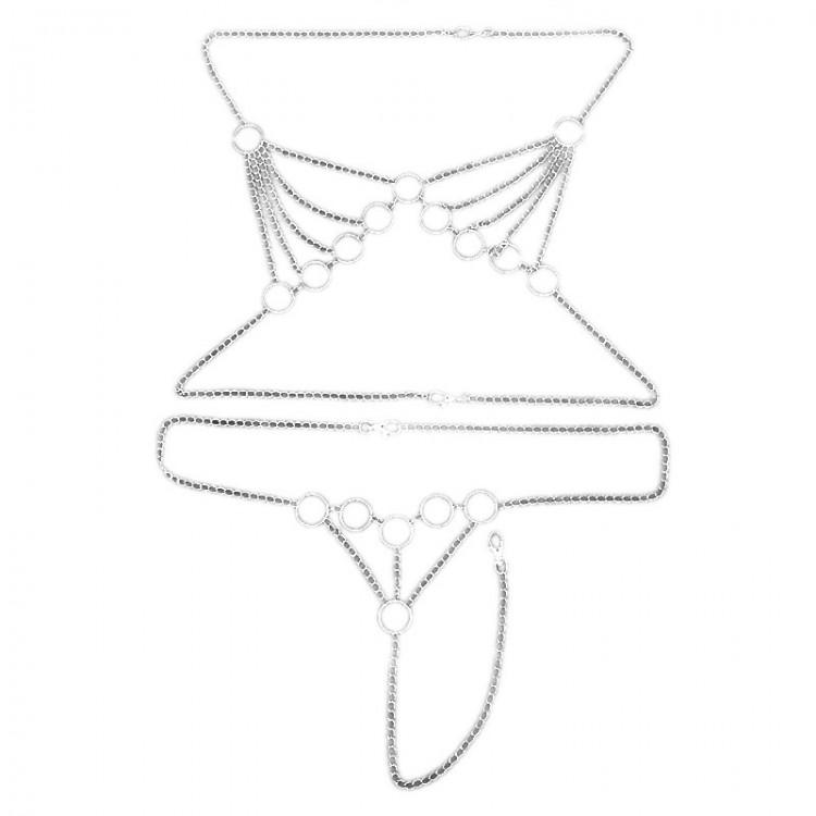 Silver Siren Restraint Harness Chain Bikini