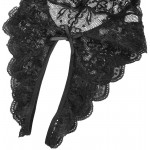 XYR-Feather Black Lace Crotchless Teddy Multi-Colors