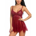XYR-Feather Bombshell Lace Babydoll Lingerie Multi-Colors