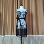 XYR-Feather Plus Size Black Eyelash Lace Underwired Babydoll Lingerie