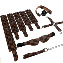 LYJ Canvas Patchwork Leather Lucky 7-Piece Bondage Set