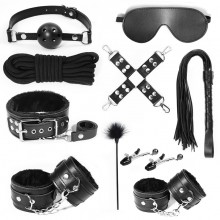 LYJ Leather Plush 10-Piece Bondage Set