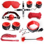 LYJ Nylon & Plush 10-Piece Bondage Set