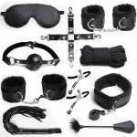 LYJ Nylon & Plush 10-Piece Bondage Set