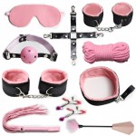LYJ Nylon & Plush 10-Piece Bondage Set