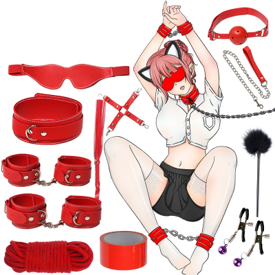 LYJ Single Side Leather 12-Piece Bondage Set
