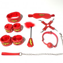 LYJ Flight Attendant Leather & Plush 8-Piece Bondage Set