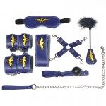 LYJ Flight Attendant Leather & Plush 8-Piece Bondage Set