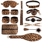 LYJ Leopard Print 10-Piece Bondage Set