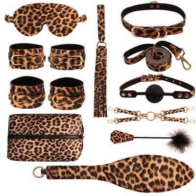 LYJ Leopard Print 10-Piece Bondage Set