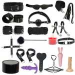 LYJ Leather Plush 19-Piece Bondage Total Package Set