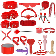 LYJ Leather Plush 19-Piece Bondage Total Package Set