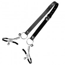 Leather Strip Stimulating Nipple Clamps