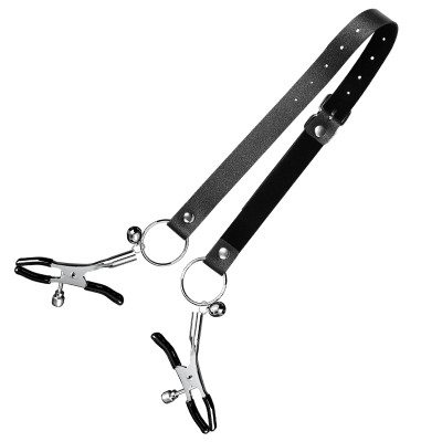 Leather Strip Stimulating Nipple Clamps